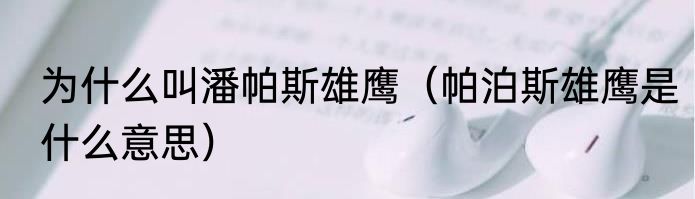 为什么叫潘帕斯雄鹰（帕泊斯雄鹰是什么意思）