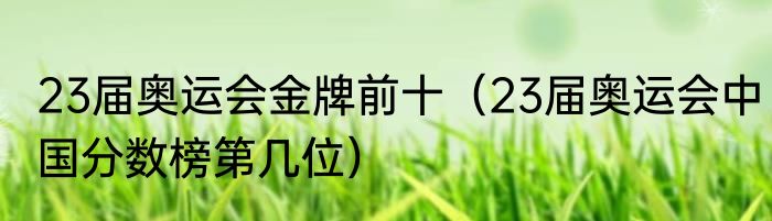 23届奥运会金牌前十（23届奥运会中国分数榜第几位）