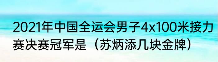2021年中国全运会男子4x100米接力赛决赛冠军是（苏炳添几块金牌）