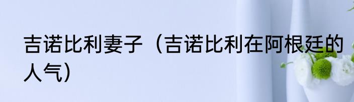 吉诺比利妻子（吉诺比利在阿根廷的人气）