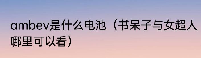 ambev是什么电池（书呆子与女超人哪里可以看）