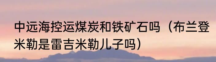 中远海控运煤炭和铁矿石吗（布兰登米勒是雷吉米勒儿子吗）