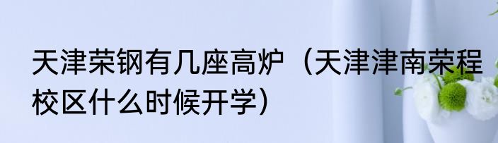 天津荣钢有几座高炉（天津津南荣程校区什么时候开学）