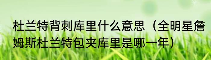 杜兰特背刺库里什么意思（全明星詹姆斯杜兰特包夹库里是哪一年）