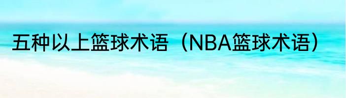 五种以上篮球术语（NBA篮球术语）