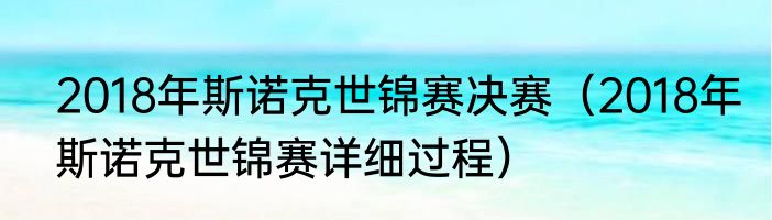 2018年斯诺克世锦赛决赛（2018年斯诺克世锦赛详细过程）