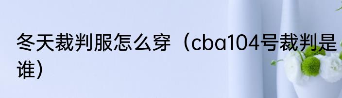 冬天裁判服怎么穿（cba104号裁判是谁）