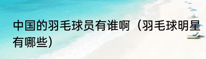 中国的羽毛球员有谁啊(羽毛球明星有哪些)