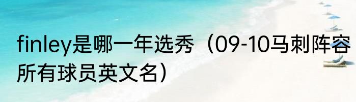finley是哪一年选秀（09-10马刺阵容所有球员英文名）