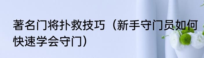 著名门将扑救技巧（新手守门员如何快速学会守门）