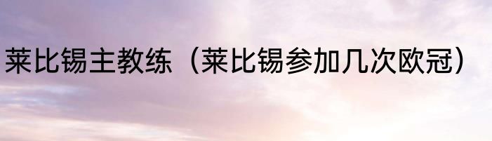 莱比锡主教练（莱比锡参加几次欧冠）