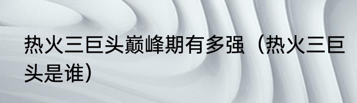 热火三巨头巅峰期有多强（热火三巨头是谁）