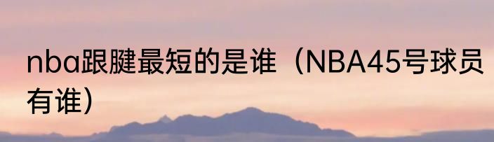 nba跟腱最短的是谁（NBA45号球员有谁）