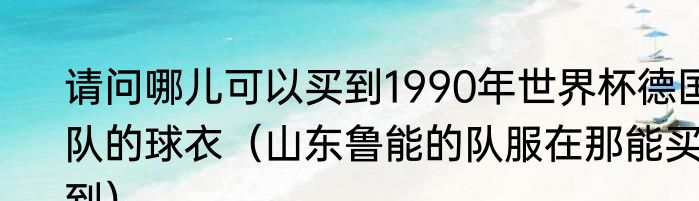 请问哪儿可以买到1990年世界杯德国队的球衣（山东鲁能的队服在那能买到）