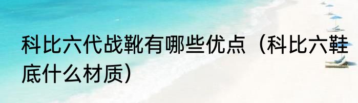 科比六代战靴有哪些优点（科比六鞋底什么材质）