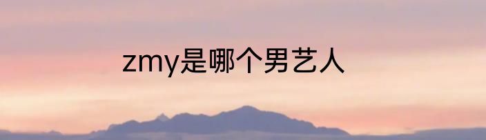 zmy是哪个男艺人