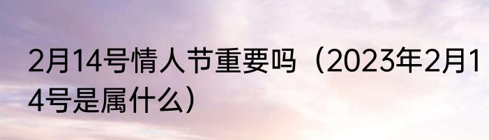 2月14号情人节重要吗(2023年2月14号是属什么)