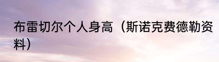 布雷切尔个人身高（斯诺克费德勒资料）