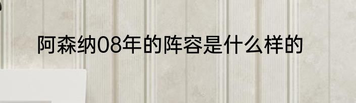 阿森纳08年的阵容是什么样的