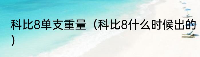 科比8单支重量（科比8什么时候出的）