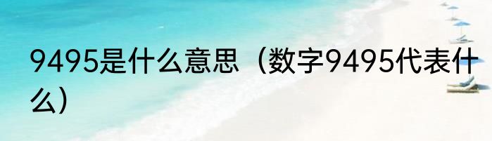 9495是什么意思（数字9495代表什么）