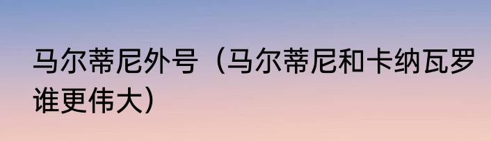 马尔蒂尼外号（马尔蒂尼和卡纳瓦罗谁更伟大）