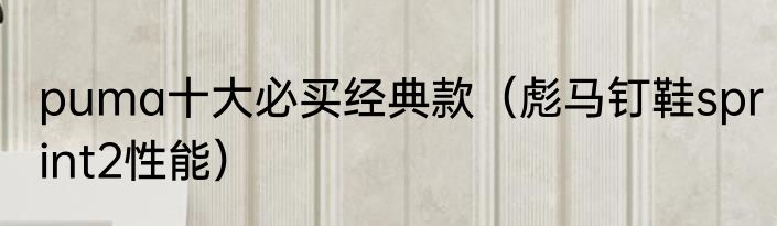 puma十大必买经典款（彪马钉鞋sprint2性能）