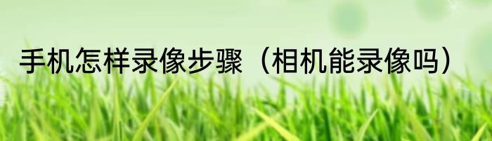 手机怎样录像步骤（相机能录像吗）