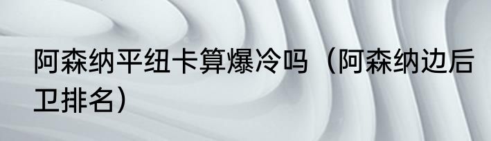 阿森纳平纽卡算爆冷吗（阿森纳边后卫排名）