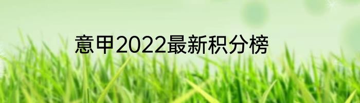 意甲2022最新积分榜