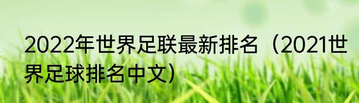 2022年世界足联最新排名（2021世界足球排名中文）