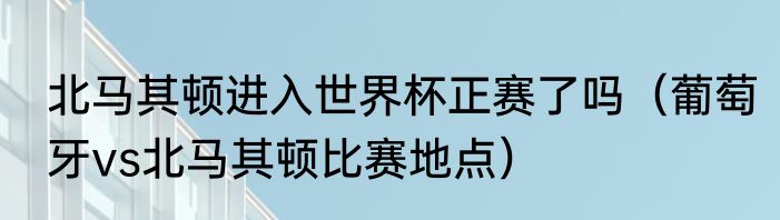 北马其顿进入世界杯正赛了吗（葡萄牙vs北马其顿比赛地点）