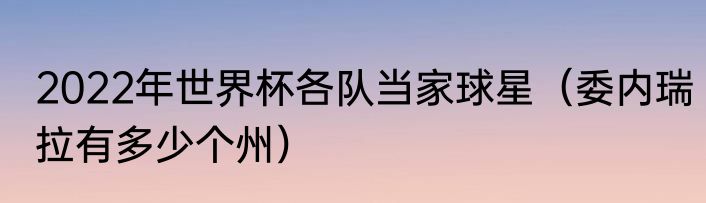 2022年世界杯各队当家球星（委内瑞拉有多少个州）