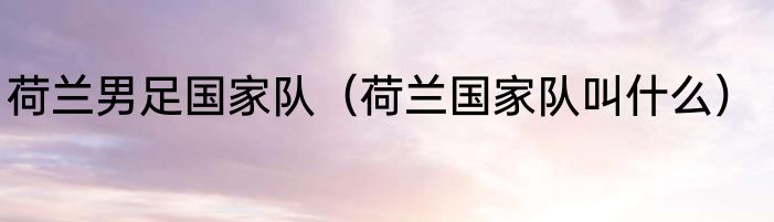 荷兰男足国家队（荷兰国家队叫什么）