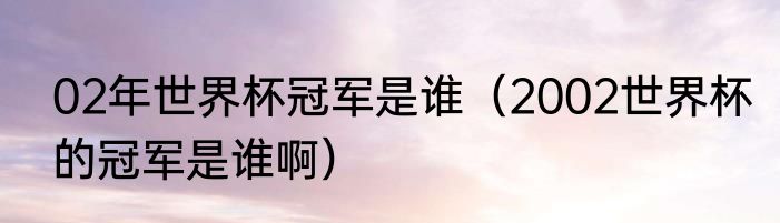 02年世界杯冠军是谁（2002世界杯的冠军是谁啊）