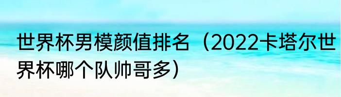 世界杯男模颜值排名（2022卡塔尔世界杯哪个队帅哥多）
