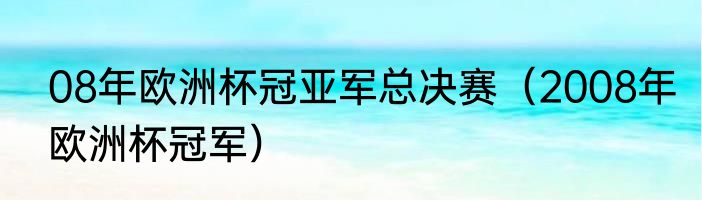 08年欧洲杯冠亚军总决赛（2008年欧洲杯冠军）