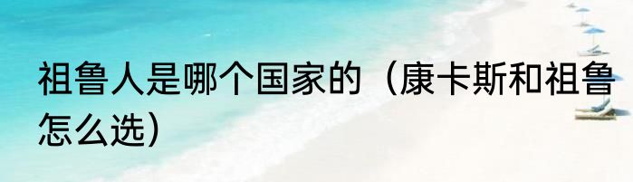 祖鲁人是哪个国家的（康卡斯和祖鲁怎么选）