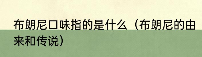 布朗尼口味指的是什么（布朗尼的由来和传说）