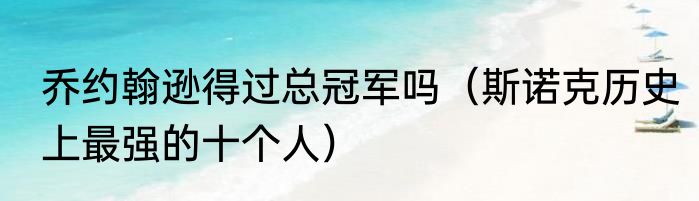乔约翰逊得过总冠军吗（斯诺克历史上最强的十个人）
