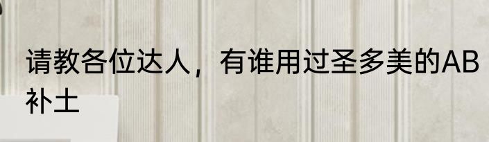 请教各位达人，有谁用过圣多美的AB补土