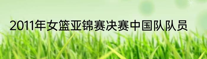 2011年女篮亚锦赛决赛中国队队员