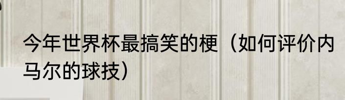 今年世界杯最搞笑的梗（如何评价内马尔的球技）
