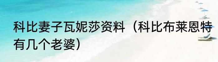 科比妻子瓦妮莎资料（科比布莱恩特有几个老婆）