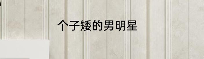 个子矮的男明星