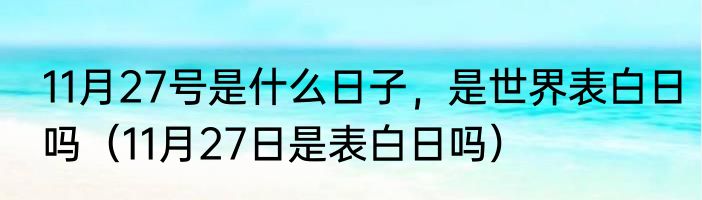 11月27号是什么日子，是世界表白日吗（11月27日是表白日吗）