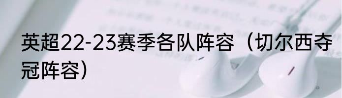 英超22-23赛季各队阵容（切尔西夺冠阵容）