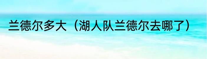 兰德尔多大（湖人队兰德尔去哪了）