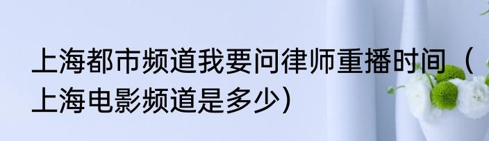 上海都市频道我要问律师重播时间（上海电影频道是多少）