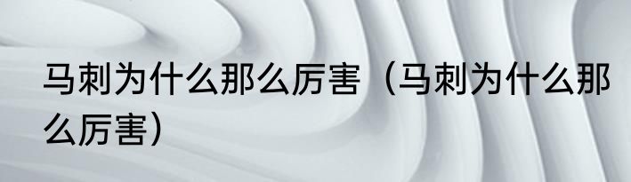 马刺为什么那么厉害（马刺为什么那么厉害）